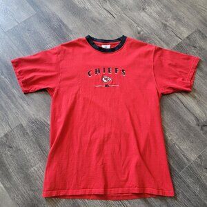 Vintage 1990s Y2K Kansas City Chiefs Embroidered T-Shirt Red Short Sleeve Large